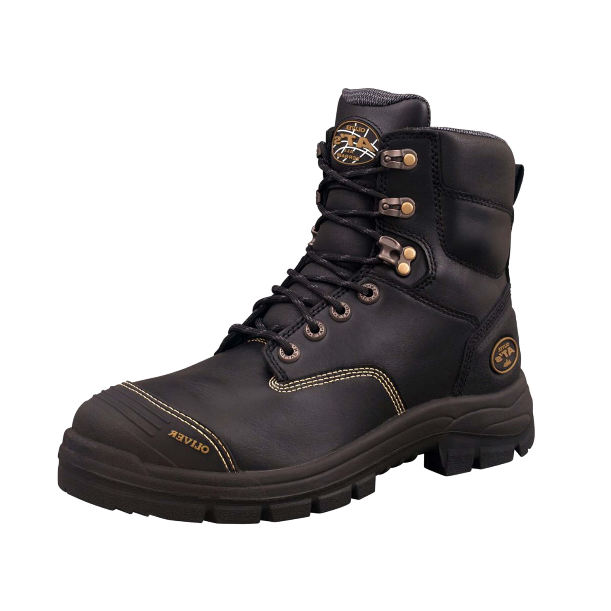 Oliver AT 55-345Z Black Leather Zip Side L/U Safety Boots 